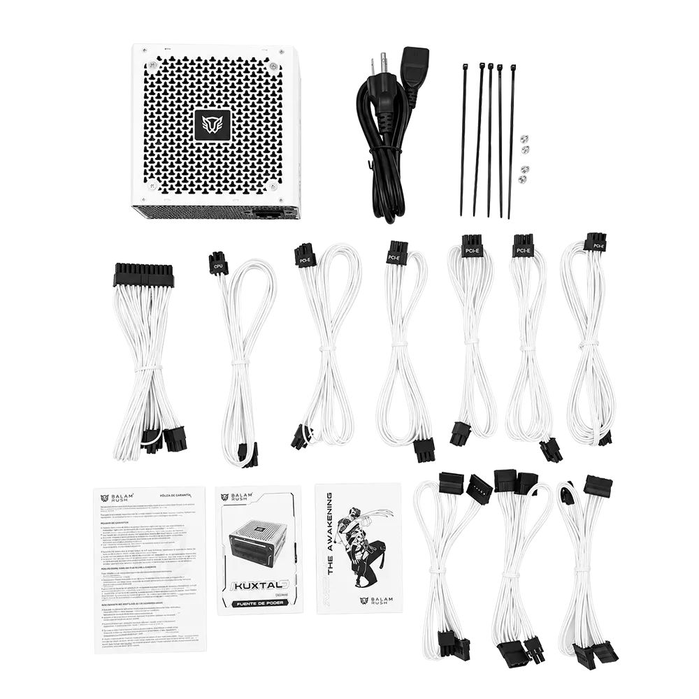 Fuente de Poder ATX 850W KUXTAL IX999 | 80 Plus Gold | Full Modular | Black&White
