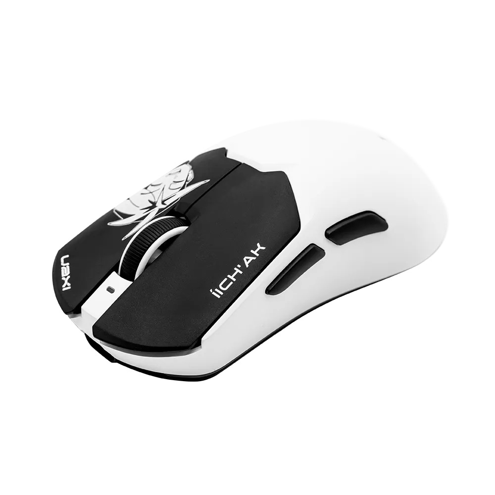 Mouse Gamer Inalámbrico ÍICH'AK IX999 | 2.4 GHz + 2 BT 5.3 | Pixart 3395 | 26000 Max DPI | 1000 Hz | Black&White