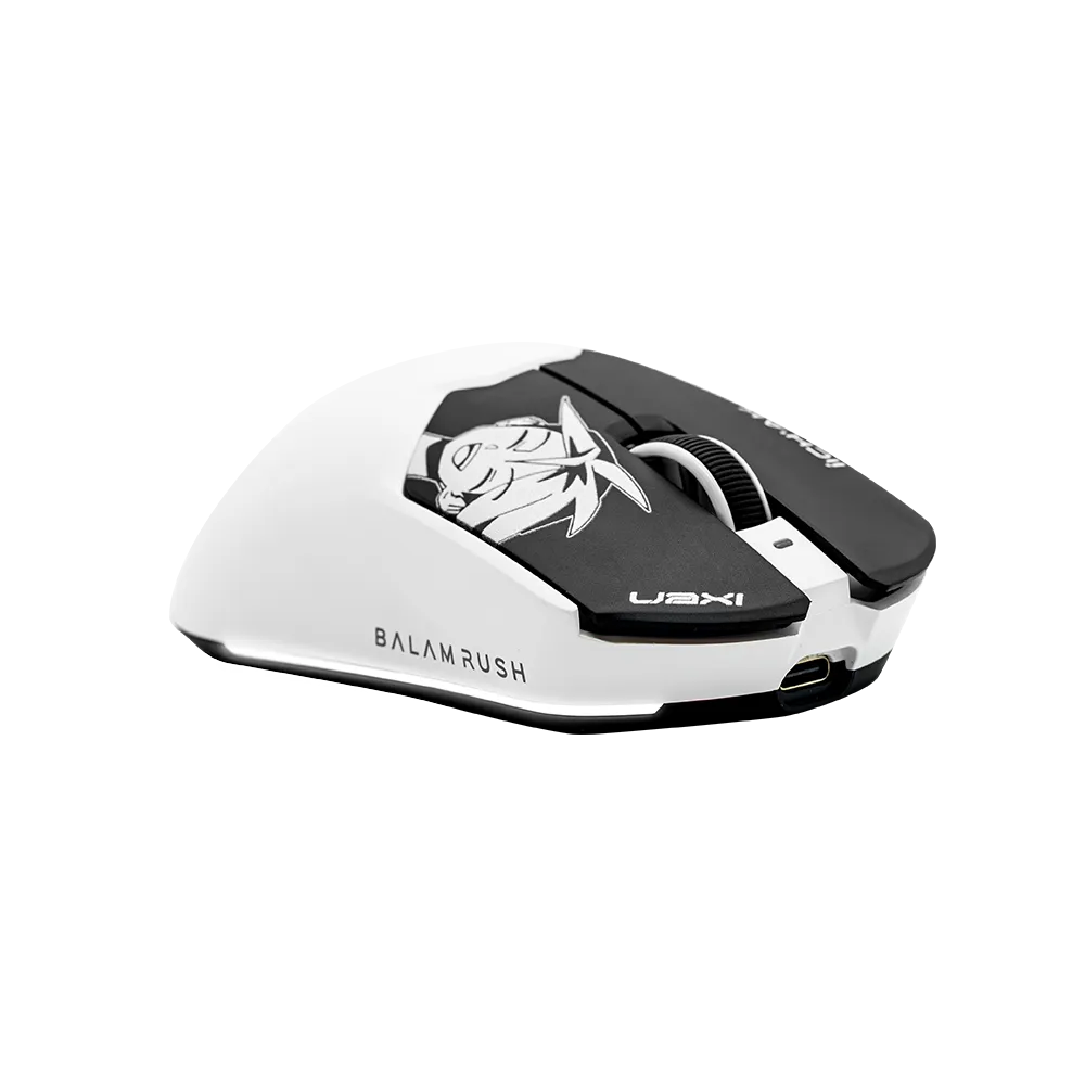 Mouse Gamer Inalámbrico ÍICH'AK IX999 | 2.4 GHz + 2 BT 5.3 | Pixart 3395 | 26000 Max DPI | 1000 Hz | Black&White