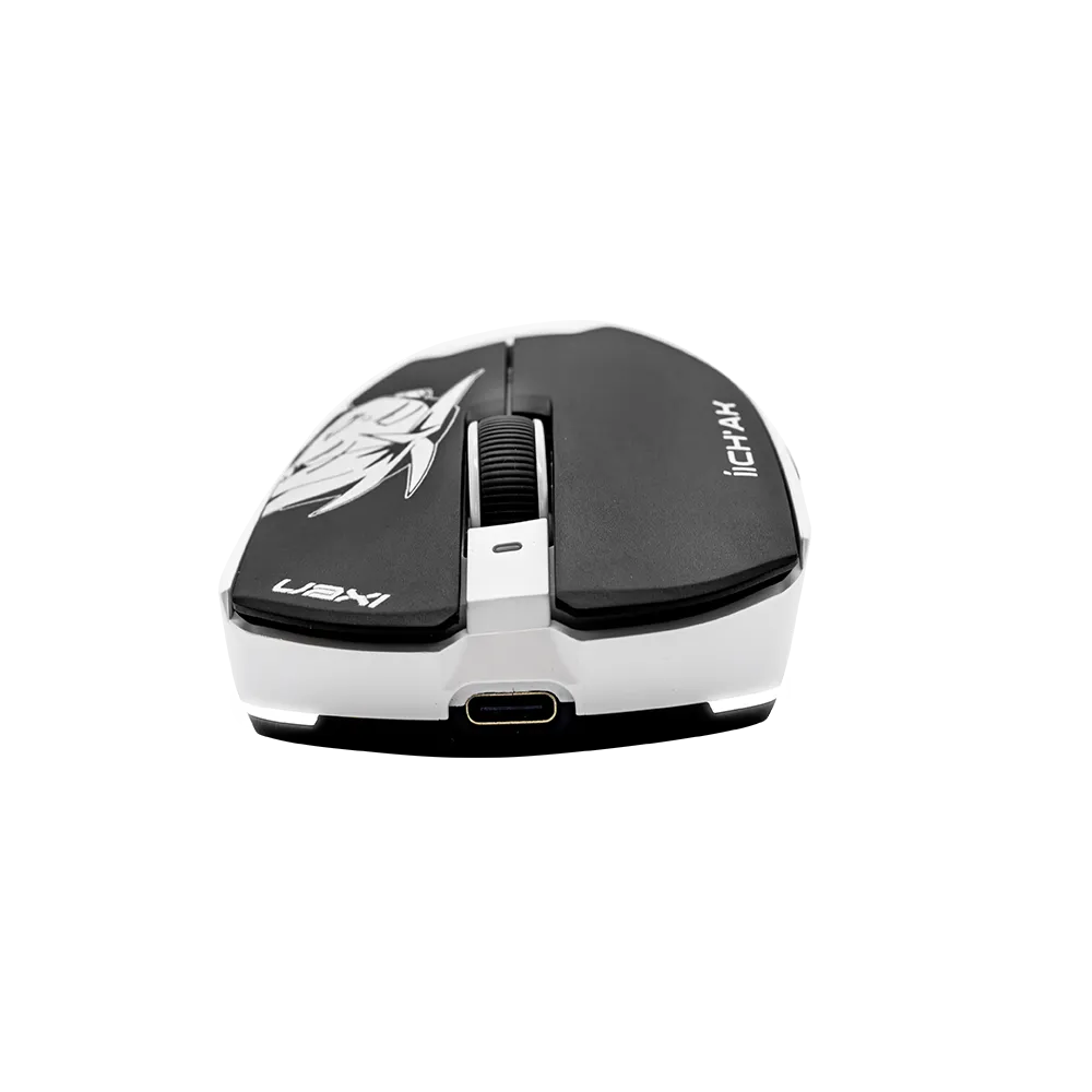 Mouse Gamer Inalámbrico ÍICH'AK IX999 | 2.4 GHz + 2 BT 5.3 | Pixart 3395 | 26000 Max DPI | 1000 Hz | Black&White