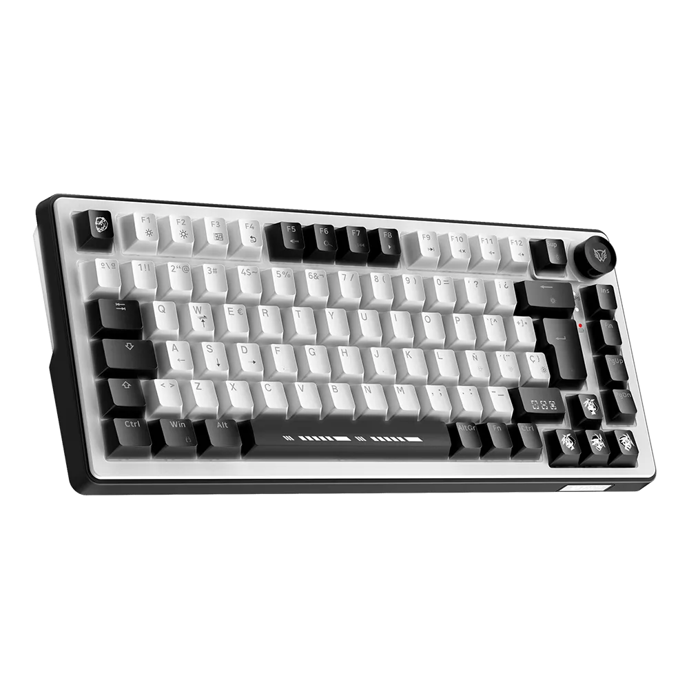Teclado Mecánico Gamer Alámbrico T'AAN IX999 | 75 % + Gasket | Switch Magnético | 83 Teclas + Knob | Black&White