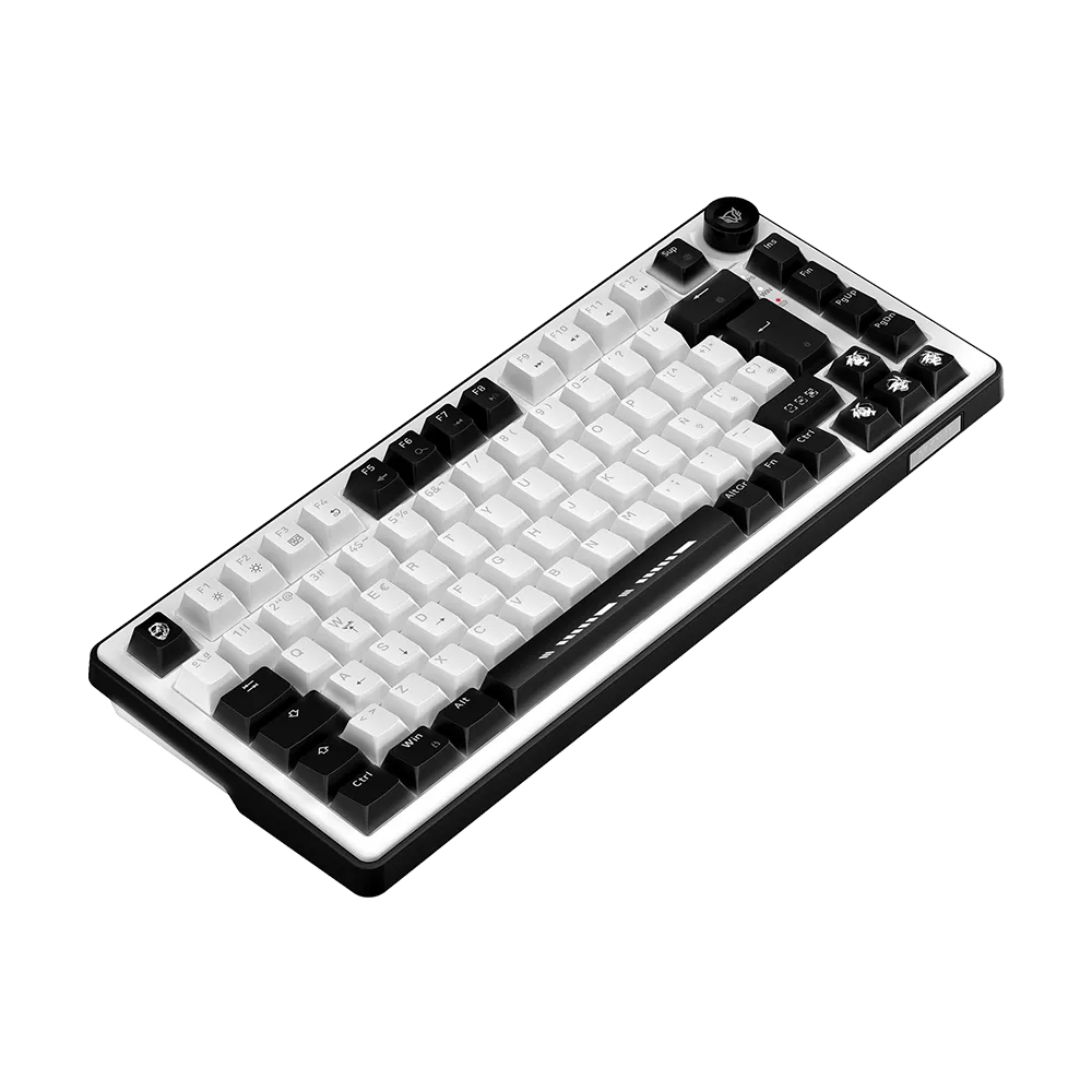 Teclado Mecánico Gamer Alámbrico T'AAN IX999 | 75 % + Gasket | Switch Magnético | 83 Teclas + Knob | Black&White