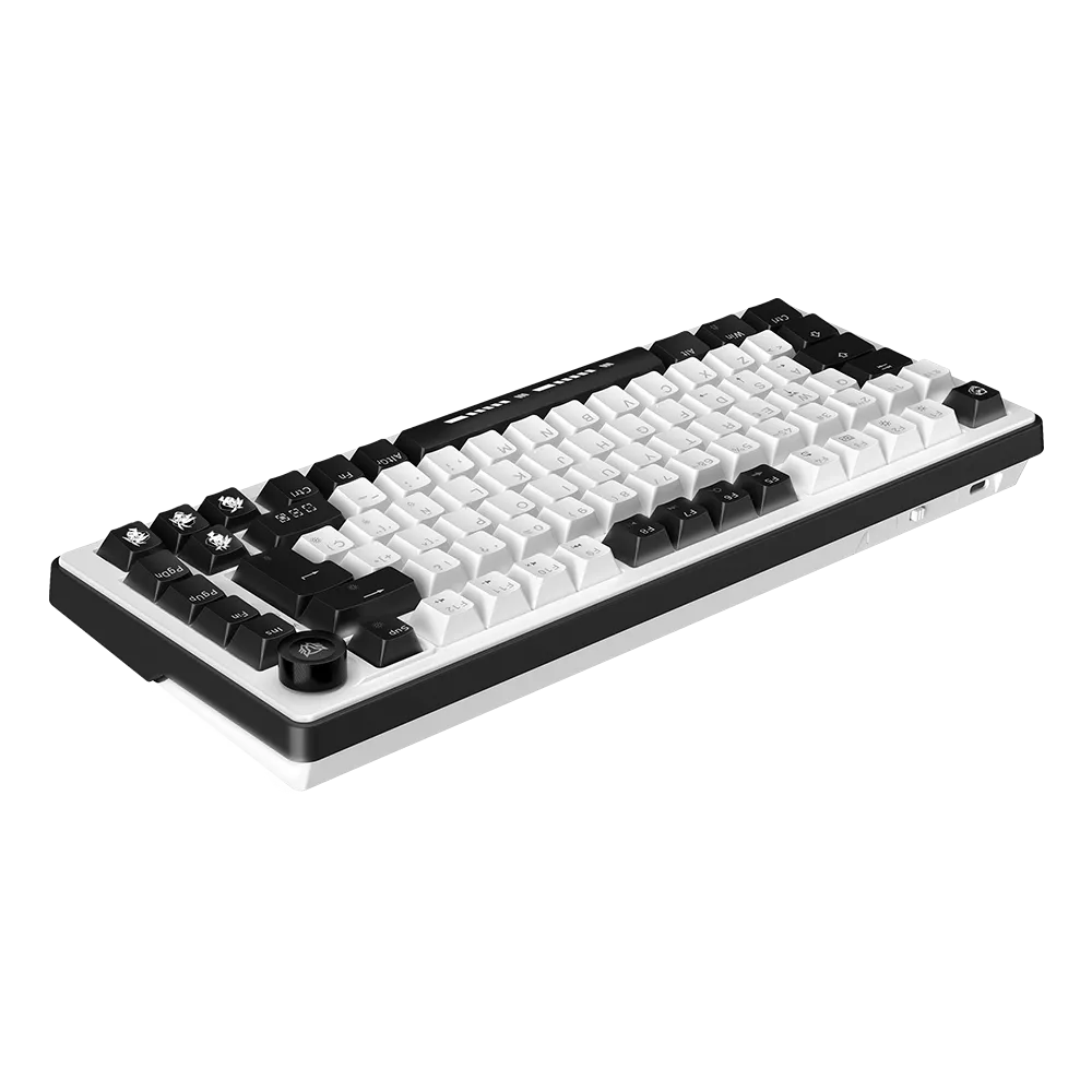 Teclado Mecánico Gamer Alámbrico T'AAN IX999 | 75 % + Gasket | Switch Magnético | 83 Teclas + Knob | Black&White