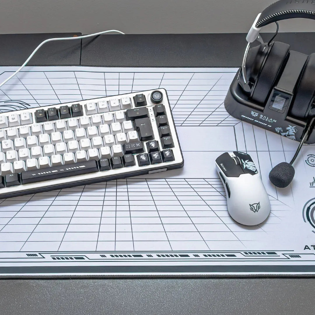 Teclado Mecánico Gamer Alámbrico T'AAN IX999 | 75 % + Gasket | Switch Magnético | 83 Teclas + Knob | Black&White
