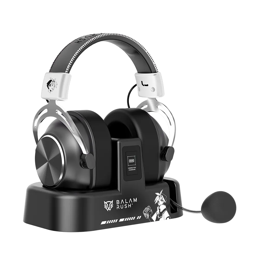 Audífonos Gamer Inalámbrico XIKIN IX999 | con Base de Carga | Over Ear | BT 5.4 + Dongle 2.4 GHz + Cable | Black&White