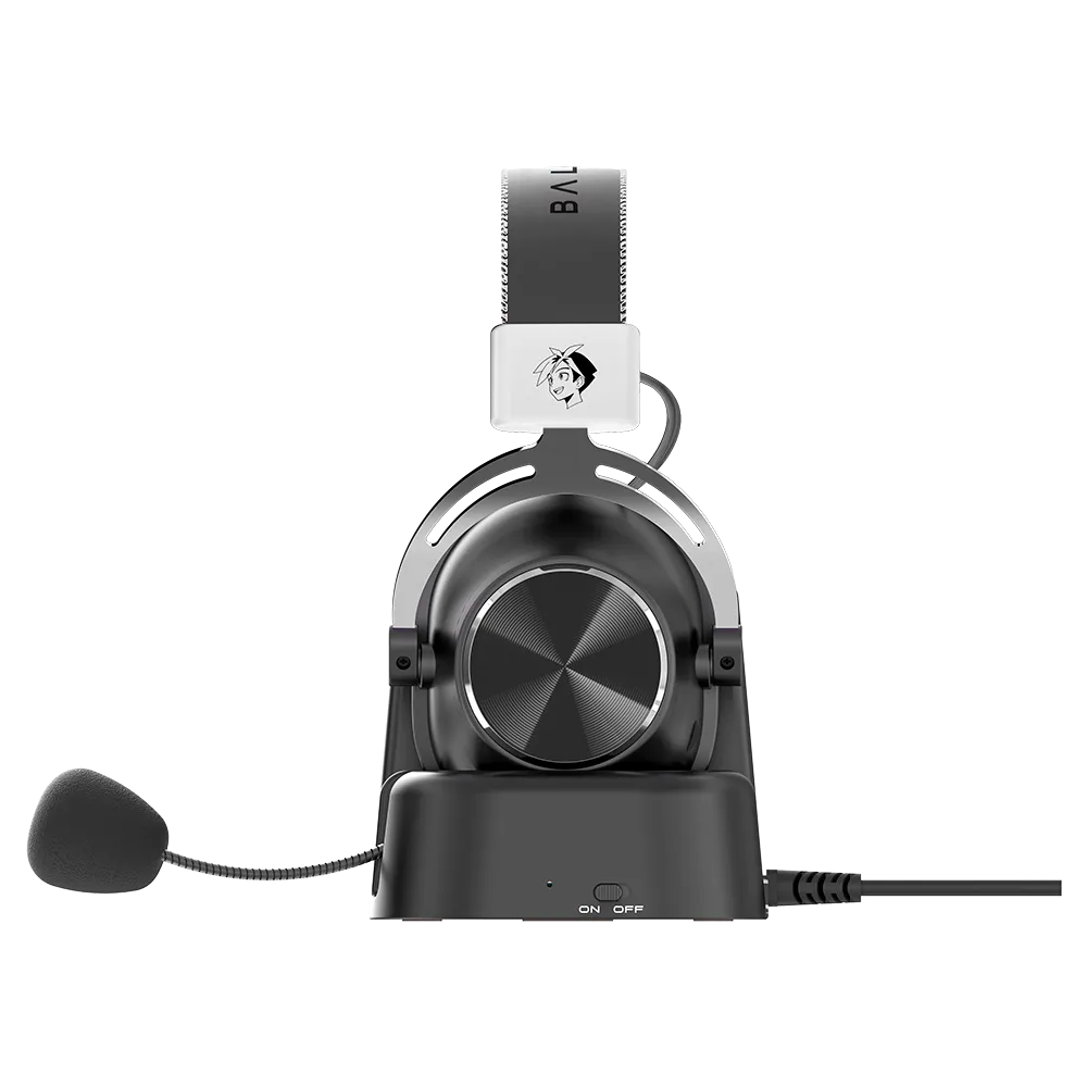 Audífonos Gamer Inalámbrico XIKIN IX999 | con Base de Carga | Over Ear | BT 5.4 + Dongle 2.4 GHz + Cable | Black&White