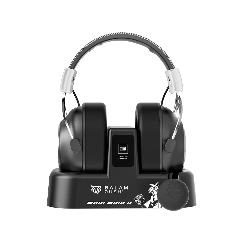 Audífonos Gamer Inalámbrico XIKIN IX999 | con Base de Carga | Over Ear | BT 5.4 + Dongle 2.4 GHz + Cable | Black&White