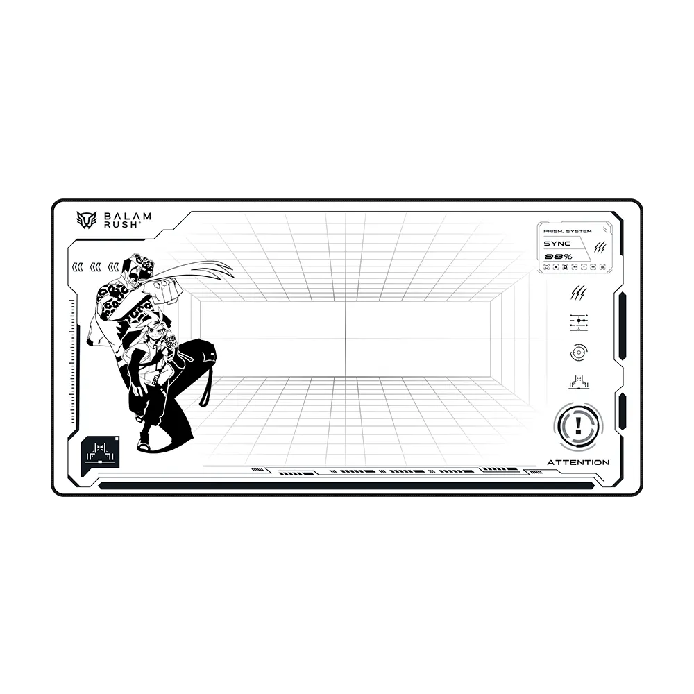 Alfombrilla Gamer LU'UM IX999 | 80 x 40 cm | Tela de Poliéster | Borde microtejido | Antiderrapante | Black&White