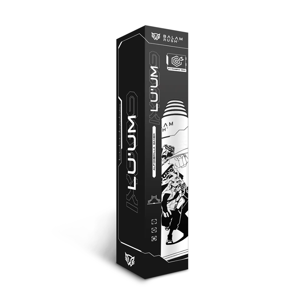 Alfombrilla Gamer LU'UM IX999 | 80 x 40 cm | Tela de Poliéster | Borde microtejido | Antiderrapante | Black&White