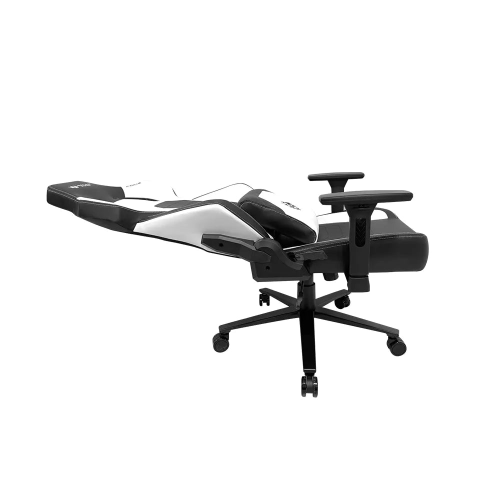 Silla Gamer K'ANCHÉ IX999 | Madera + PU + Espuma Moldeada + Metal | Pistón Clase 4 | Soporta hasta 150 kg | Mecanismo Mecánico | Inclinación 180° | Black&White