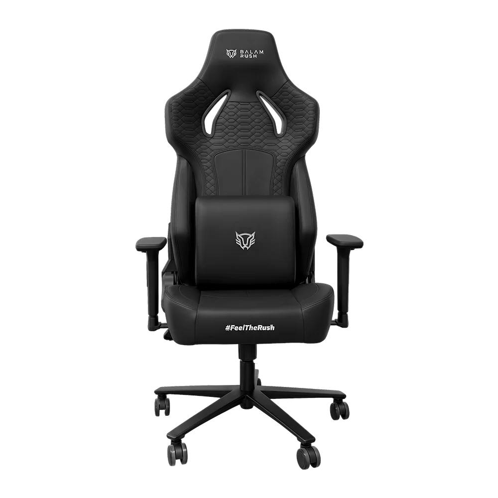 Silla Gamer Thunder Strike / Madera + PU / Piston Clase 4 / Soporta hasta 150 kg / Mecanismo Mariposa / Inclinación de 90° a 180° / Negro