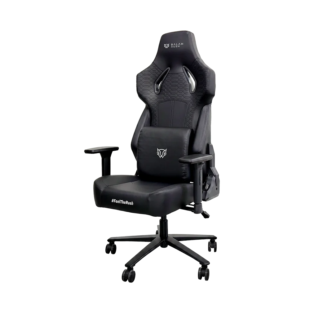 Silla Gamer Thunder Strike / Madera + PU / Piston Clase 4 / Soporta hasta 150 kg / Mecanismo Mariposa / Inclinación de 90° a 180° / Negro