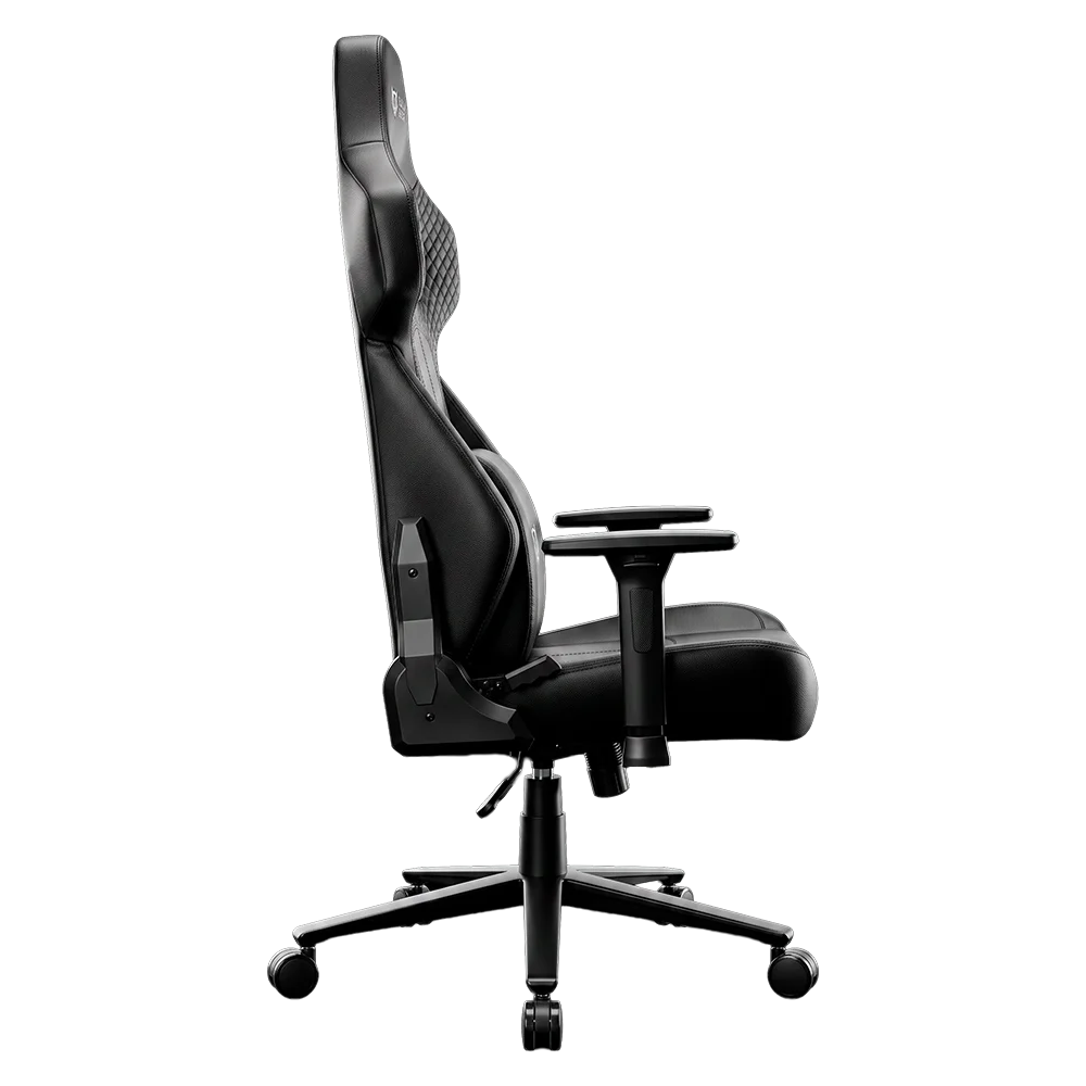 Silla Gamer Thunder Strike / Madera + PU / Piston Clase 4 / Soporta hasta 150 kg / Mecanismo Mariposa / Inclinación de 90° a 180° / Negro