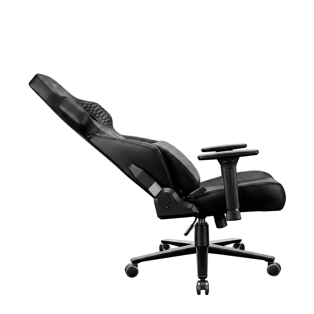 Silla Gamer Thunder Strike / Madera + PU / Piston Clase 4 / Soporta hasta 150 kg / Mecanismo Mariposa / Inclinación de 90° a 180° / Negro