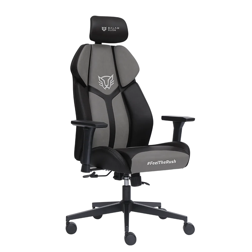 Silla Gamer Ultimate Prime U6 / Madera + Nailon + PU / Piston Clase 4 / Soporta hasta 150 kg / Mecanismo Multifunción / Inclinación de 90° a 110° / Negro - Gris