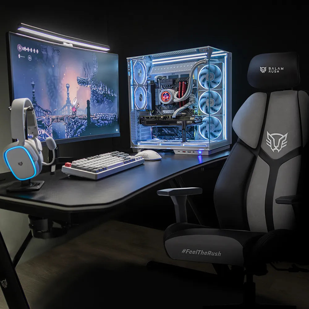 Silla Gamer Ultimate Prime U6 / Madera + Nailon + PU / Piston Clase 4 / Soporta hasta 150 kg / Mecanismo Multifunción / Inclinación de 90° a 110° / Negro - Gris