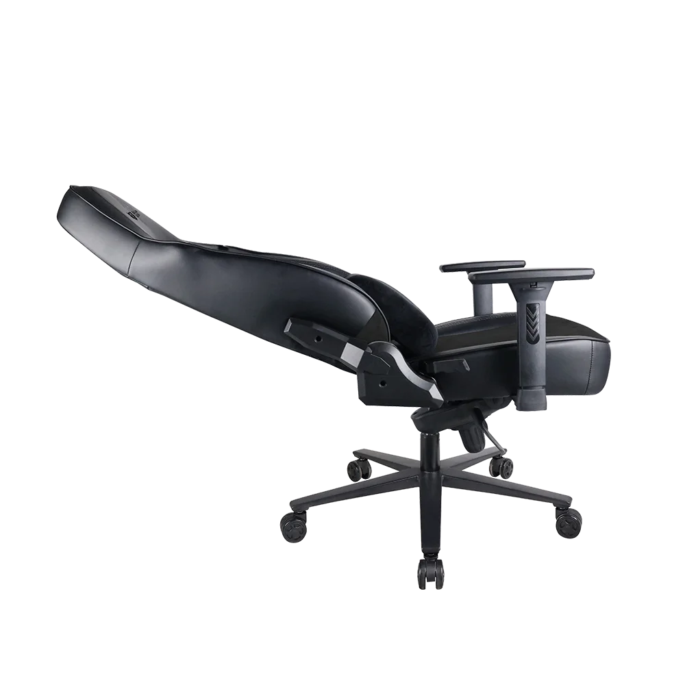 Silla Gamer Velvet Royale / Madera + Terciopelo + PU / Piston Clase 4 / Soporta hasta 150 kg / Mecanismo Rana / Inclinación de 90° a 180° / Negro