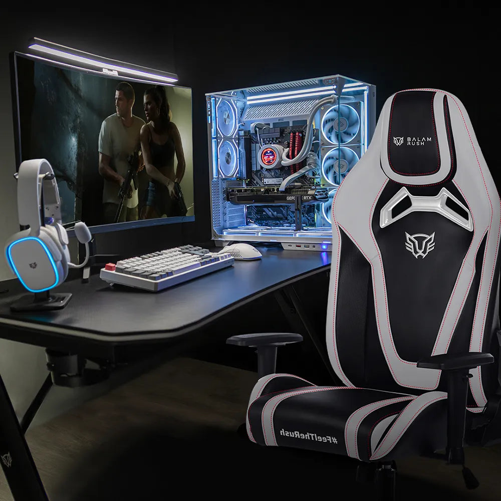 Silla Gamer Thunder Apex / Madera + PU / Pistón Clase 4 / Soporta hasta 150 kg / Mecanismo Mariposa / Inclinación de 90° a 180° / Negro - Gris