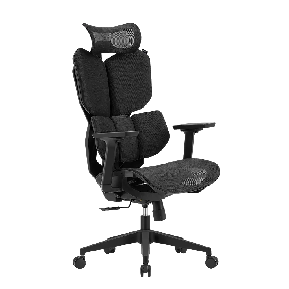 Silla Gamer Power Airflow / Nailon + PU / Piston Clase 4 / Soporta hasta 150 kg / Mecanismo Mariposa / Inclinación de 90° a 180° / Negro
