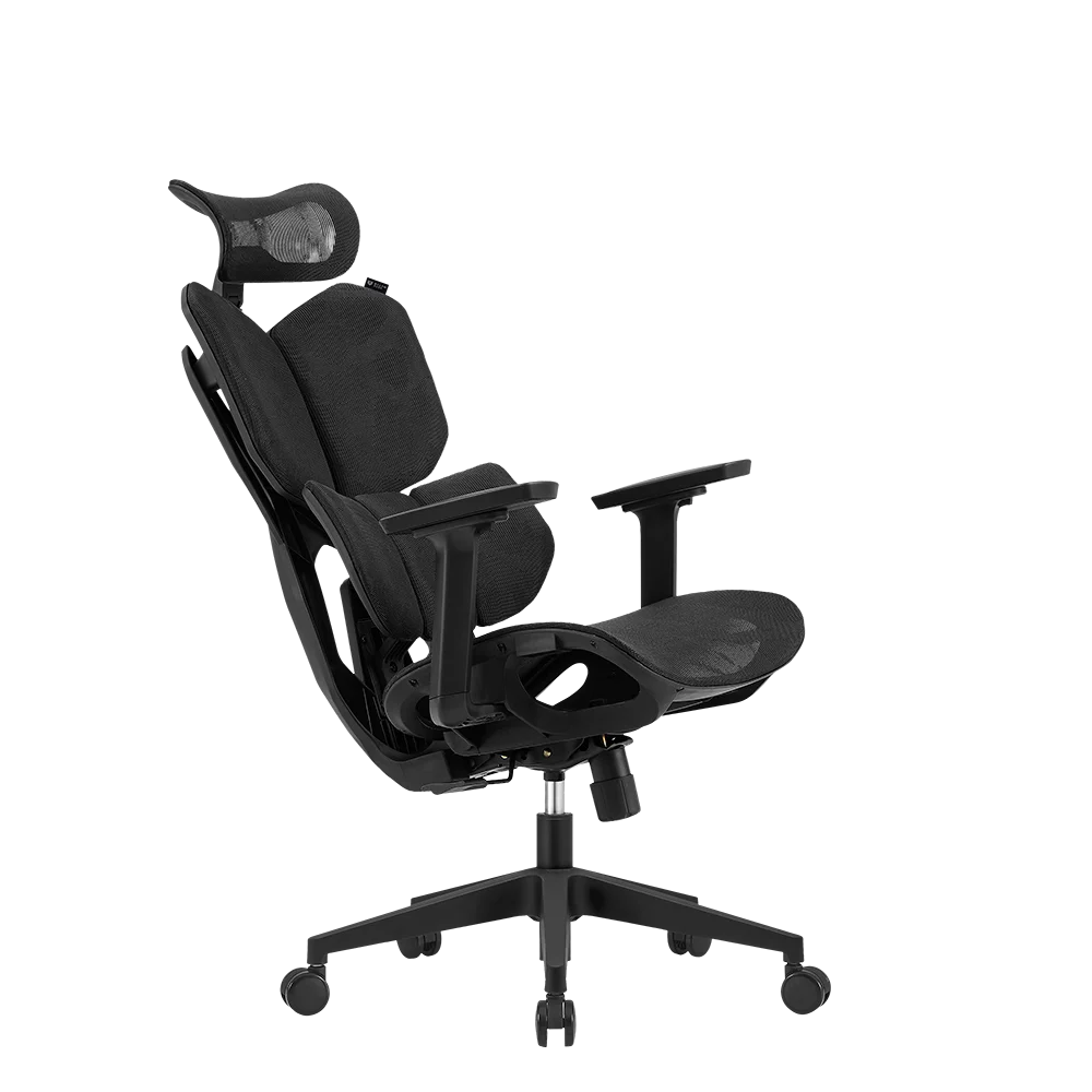 Silla Gamer Power Airflow / Nailon + PU / Piston Clase 4 / Soporta hasta 150 kg / Mecanismo Mariposa / Inclinación de 90° a 180° / Negro