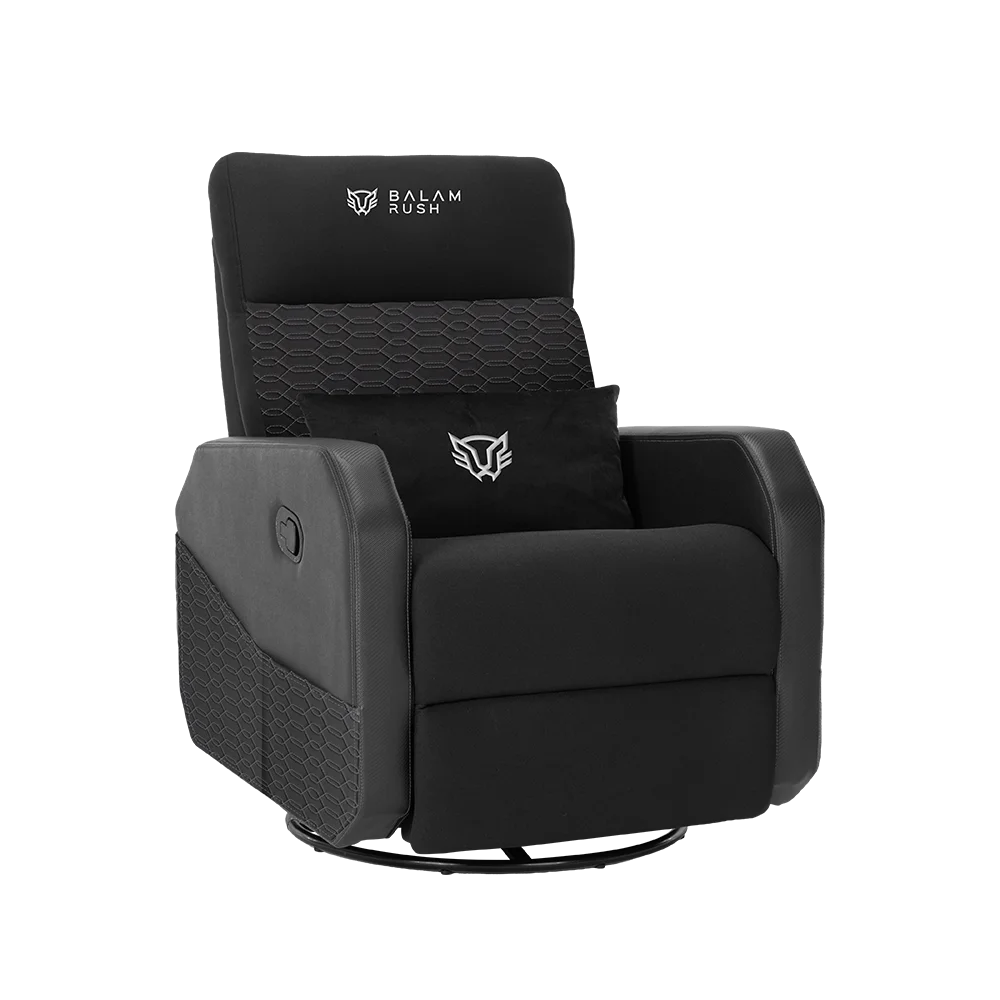 Sofá Gamer Thunder Soft / Madera + Tela / Soporta hasta 136 kg / Inclinación de 165° / Negro