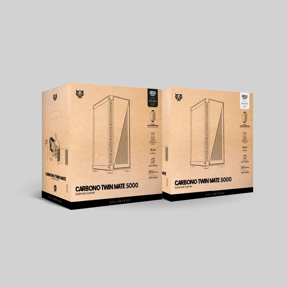 Gabinete Media Torre | Carbono Twin Mate 5000 | Negro